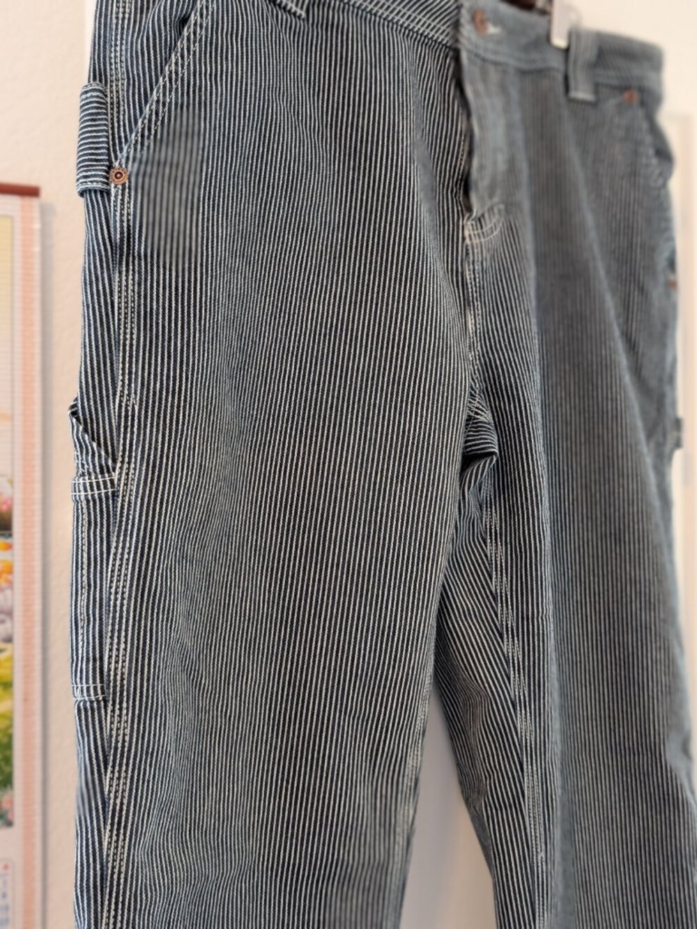 Dickies Hickory Stripe Women's Workwear Relaxed Pants Size 12R - Picture 6 of 16
